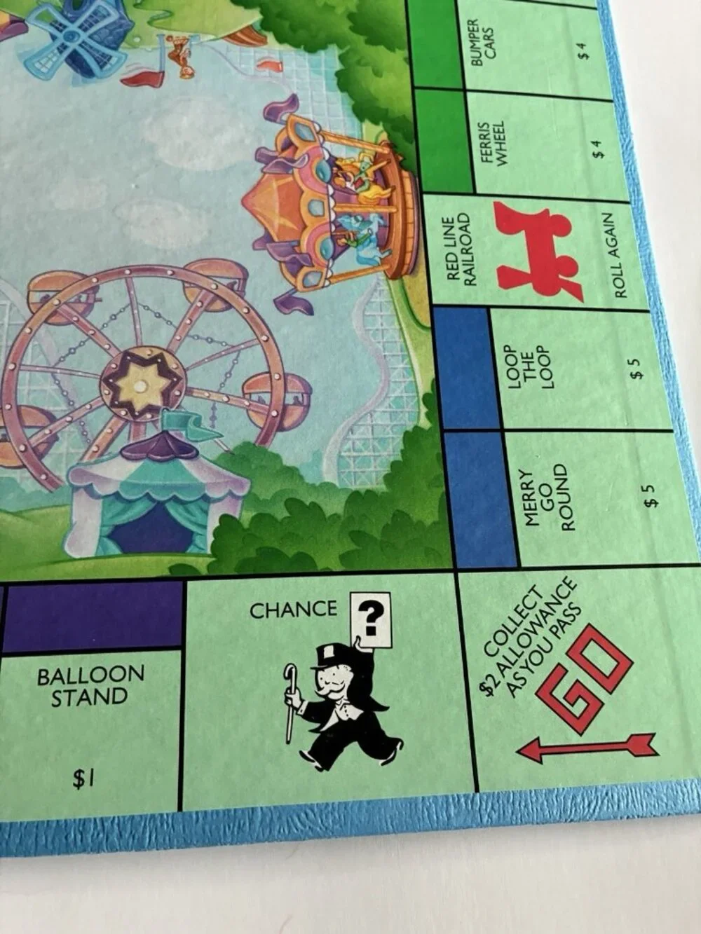 1996 Monopoly Junior Amusement Park Game Board Replacement Parker Brothers